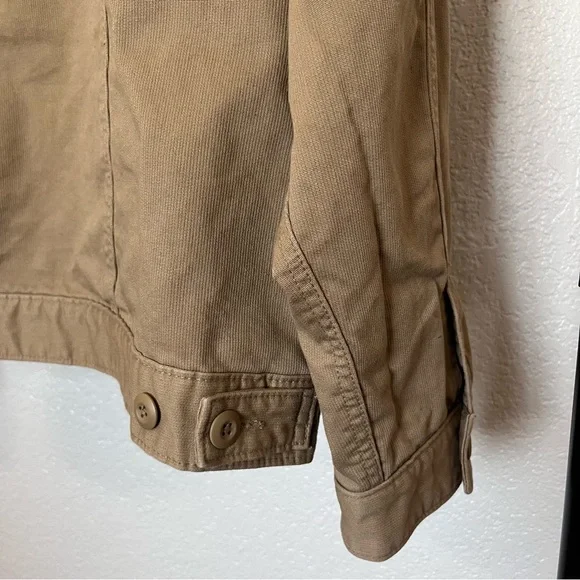 American Eagle Corduroy Cotton Lined Inside Trucker Jacket Khaki Men’s - Picture 8 of 11